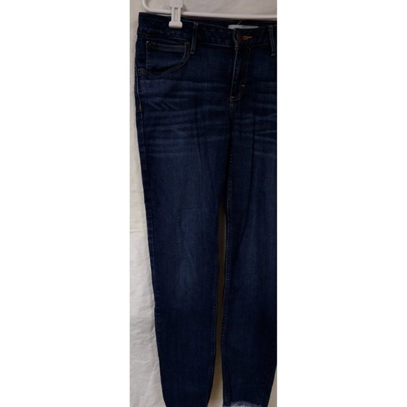 Maurices Womens 31X28 Reg Mid Rise Dark Wash Stretch Skinny Ankle Raw Hem Jeans - Picture 2 of 11